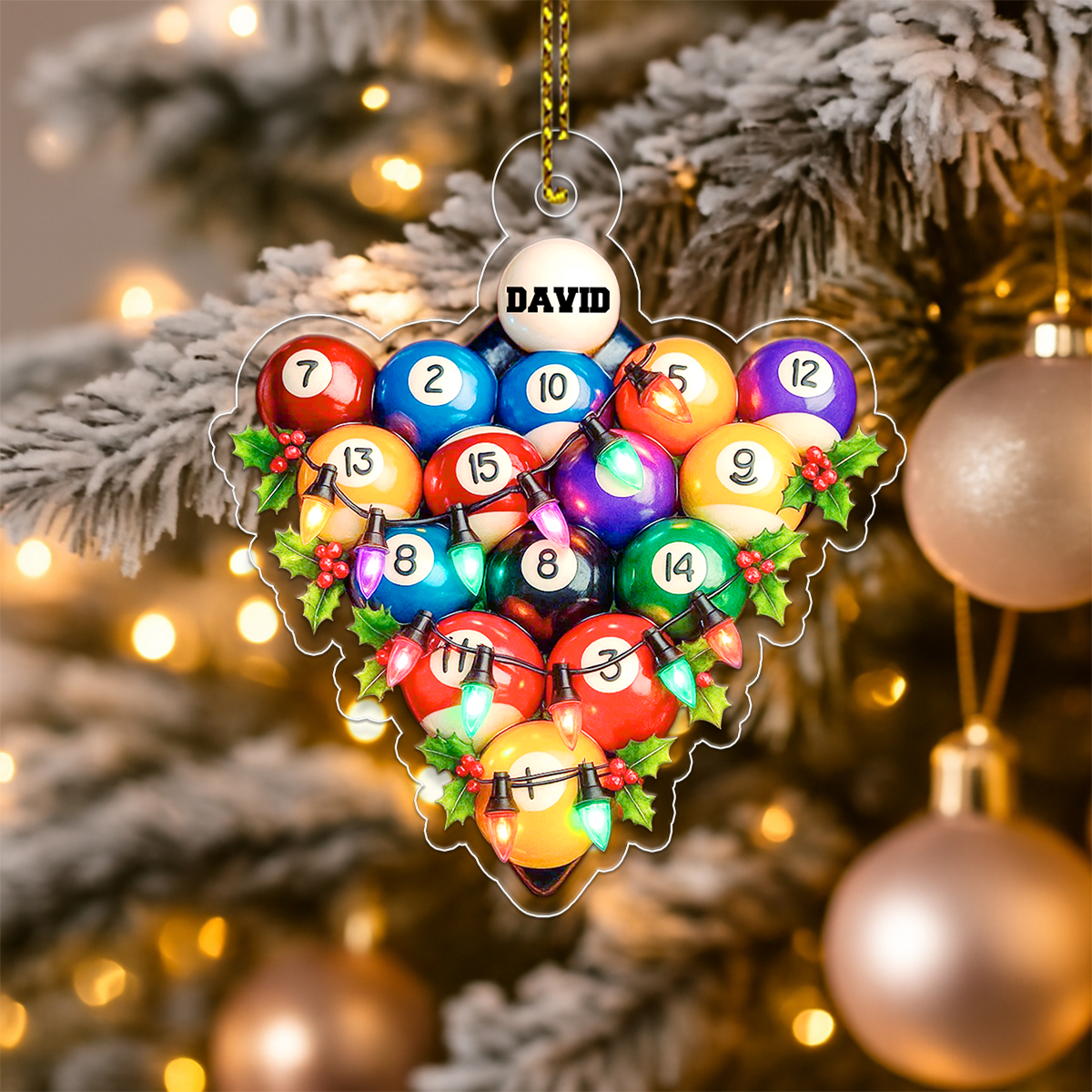 Custom Name Billiard Xmas