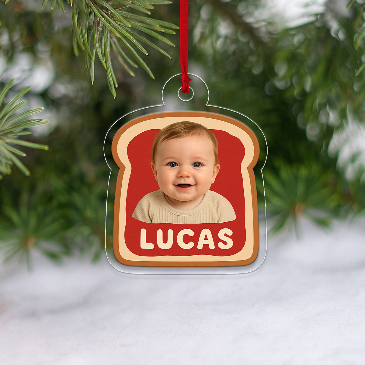 Custom Photo Baby Spread Ornament, Personalized New Baby Christmas Ornament, First Christmas Keepsake, Holiday Decoration