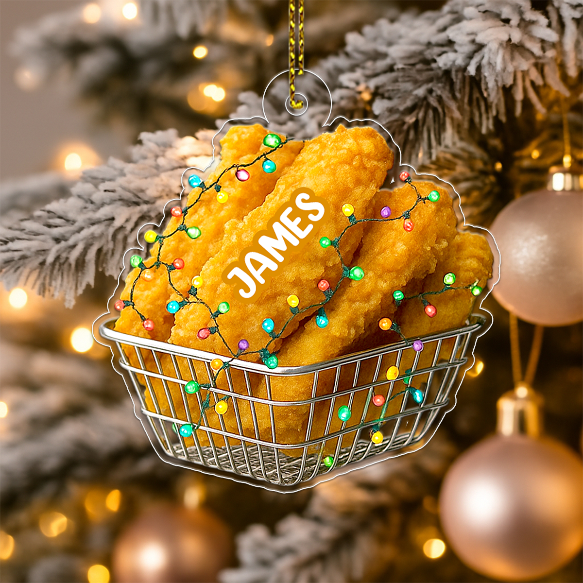 Personalized Fried Chicken Fast Food Acrylic Ornament Christmas Gift