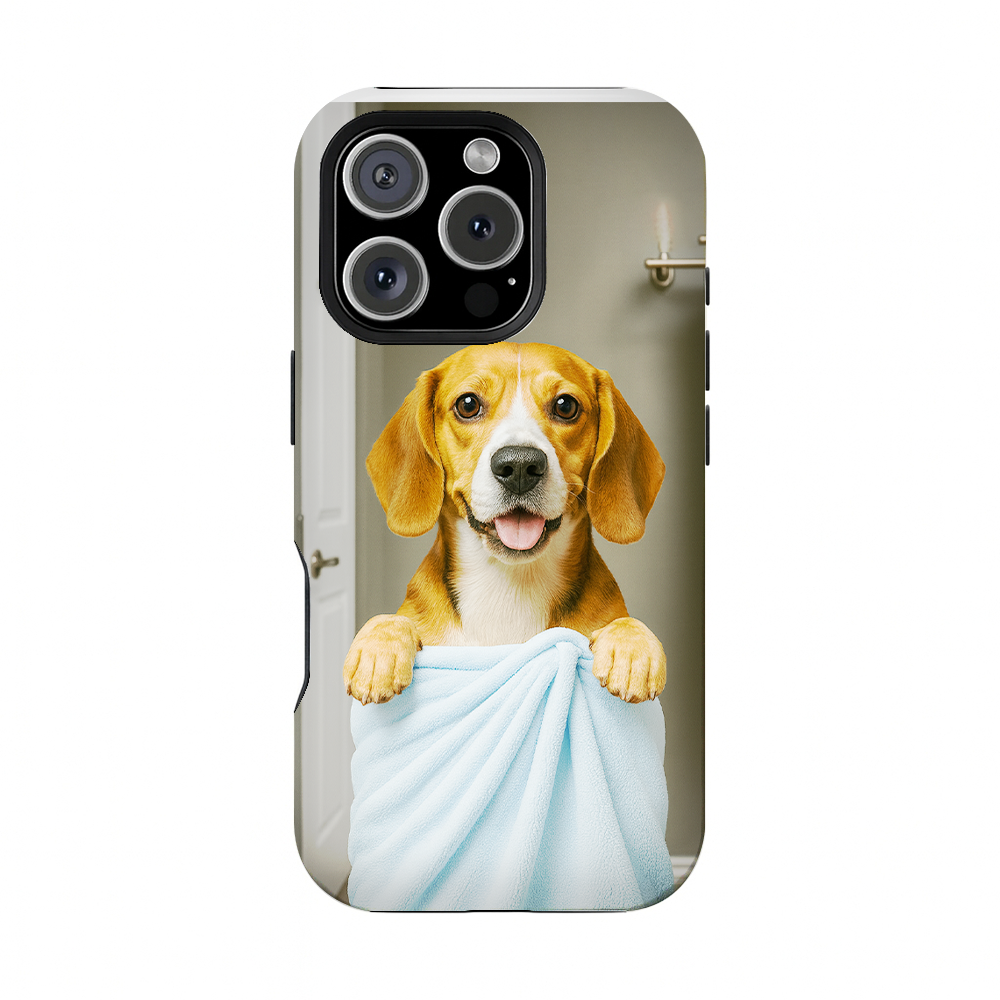 Custom Dog Photo In Bathroom Phone Case Dog Lover Gifts