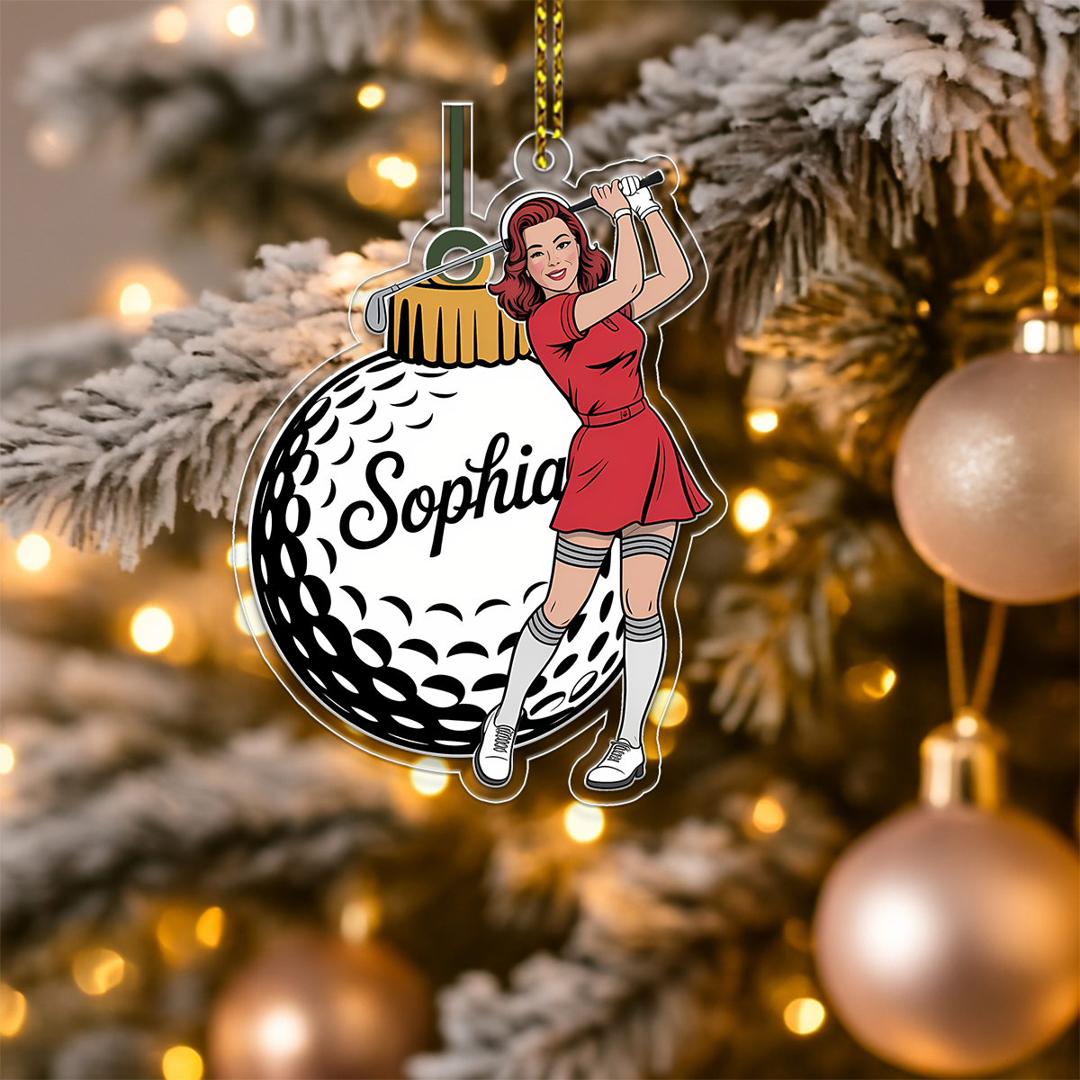 Personalized I Just Want To Play Golf Acrylic Ornament Christmas Gift