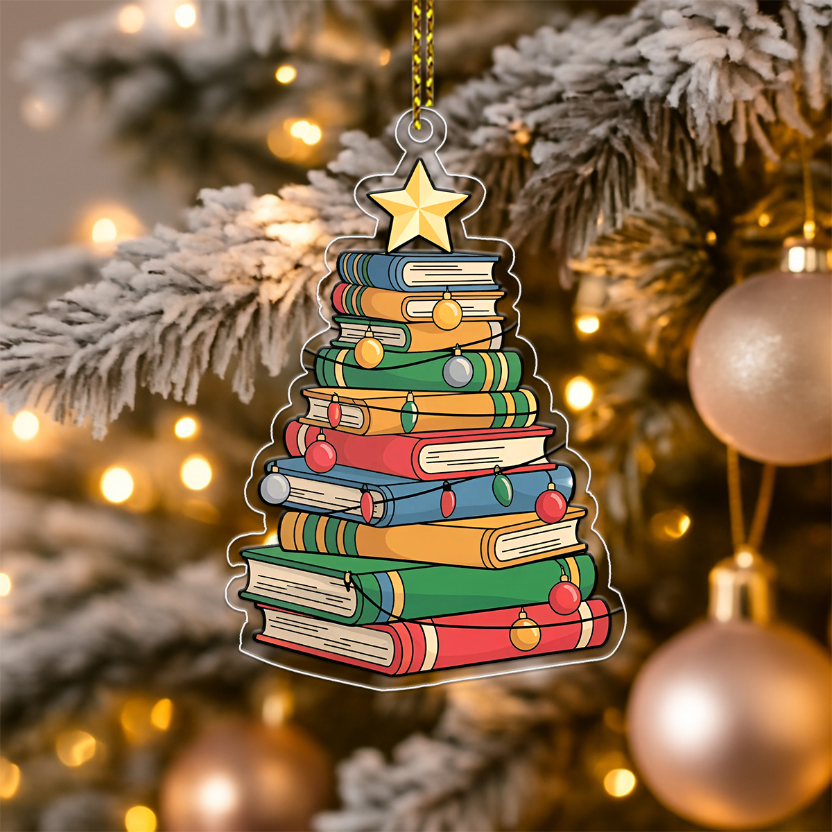 Christmas Book Tree Ornament 2 Acrylic Ornament Christmas Gift