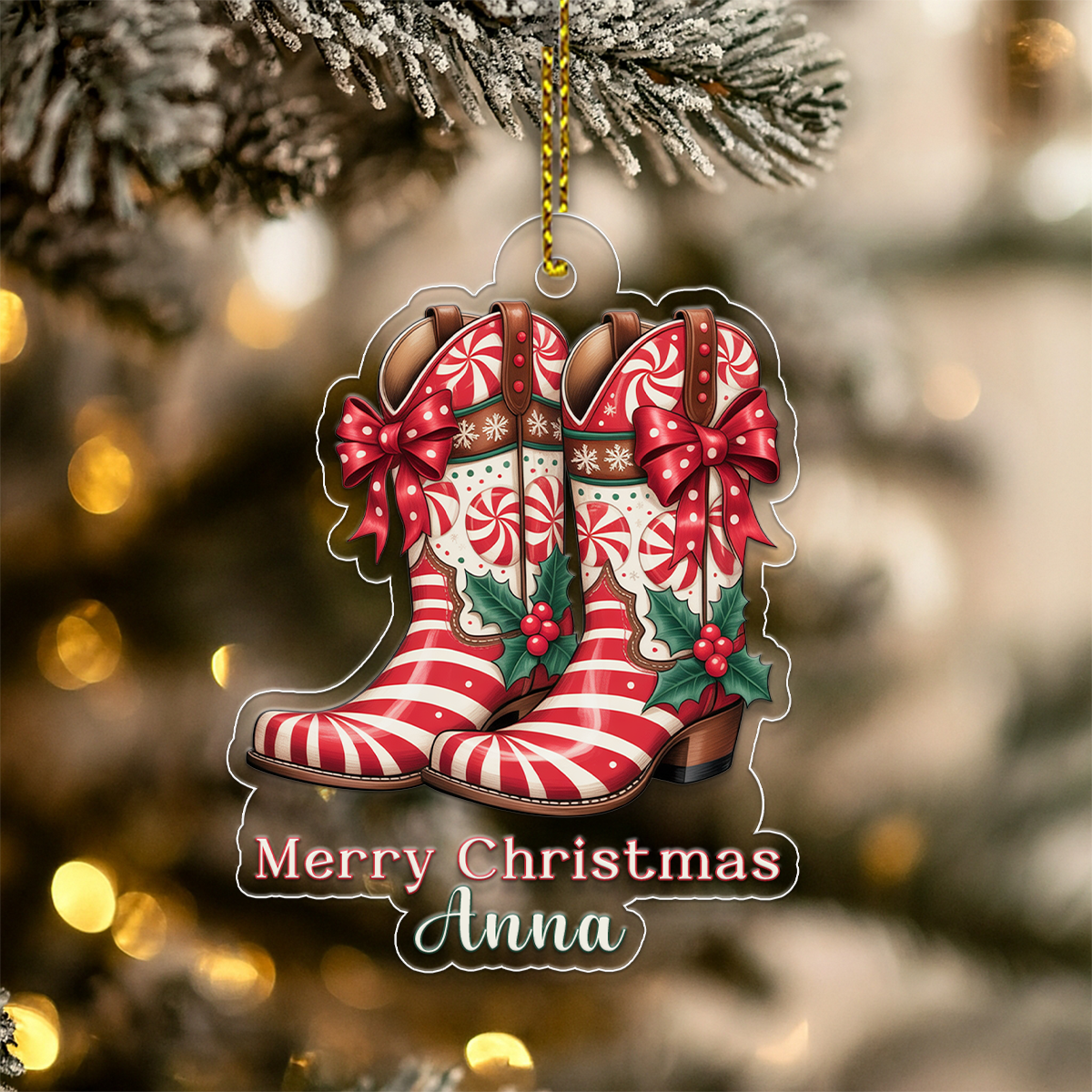 Custom Name Cowboy Merry Christmas