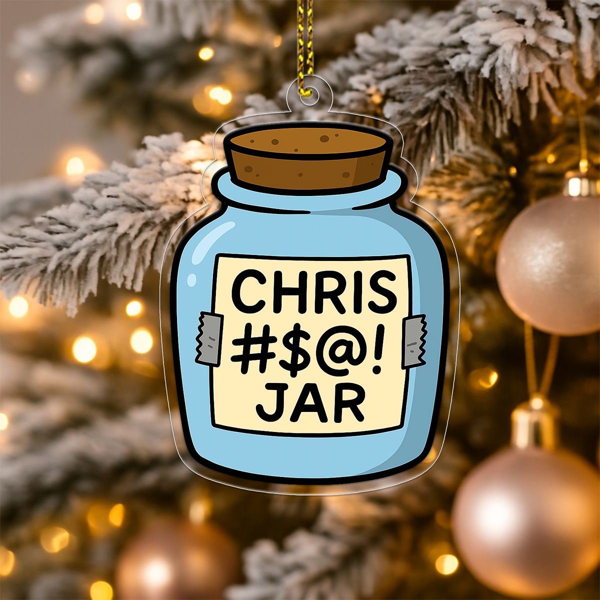 Personalized Funny Swear Jar Acrylic Ornament, Custom Money Jar Christmas Ornament, Adult Humor Gag Gift, Funny Decoration, Holiday Keepsake