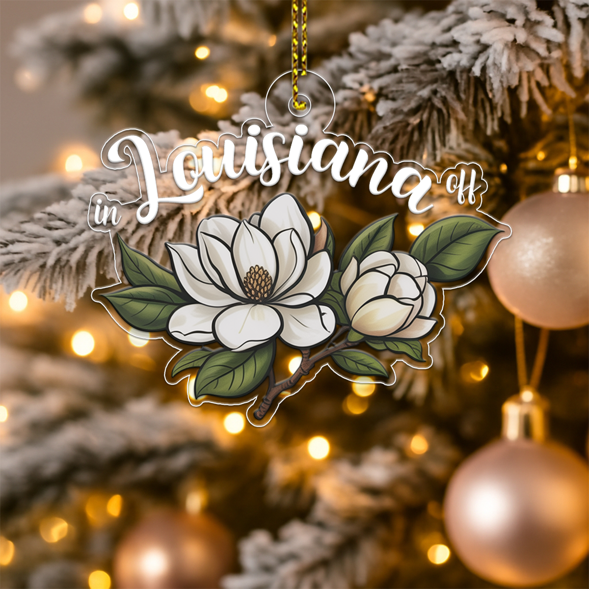 Louisiana Magno Flower Acrylic Ornament Christmas Gift