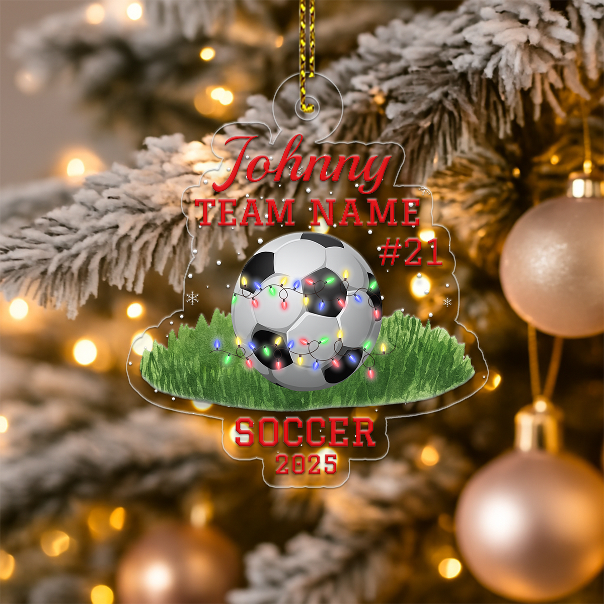 Personalized Soccer Player Chritsmas Acrylic Ornament Christmas Gift