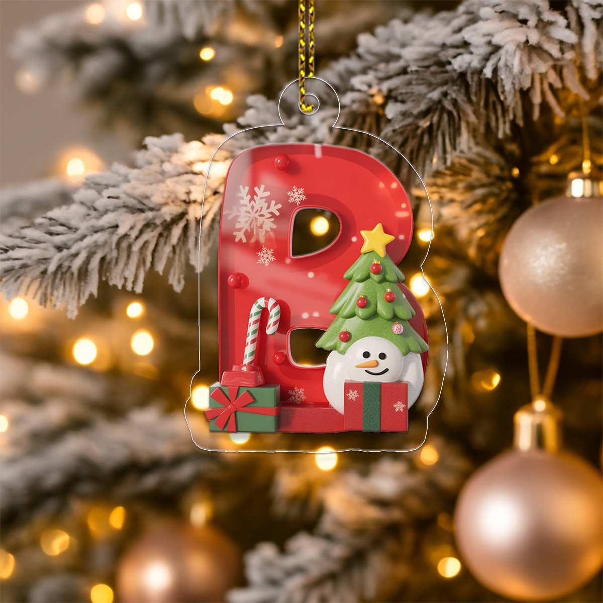 Letter B Acrylic Ornament Acrylic Ornament Christmas Gift