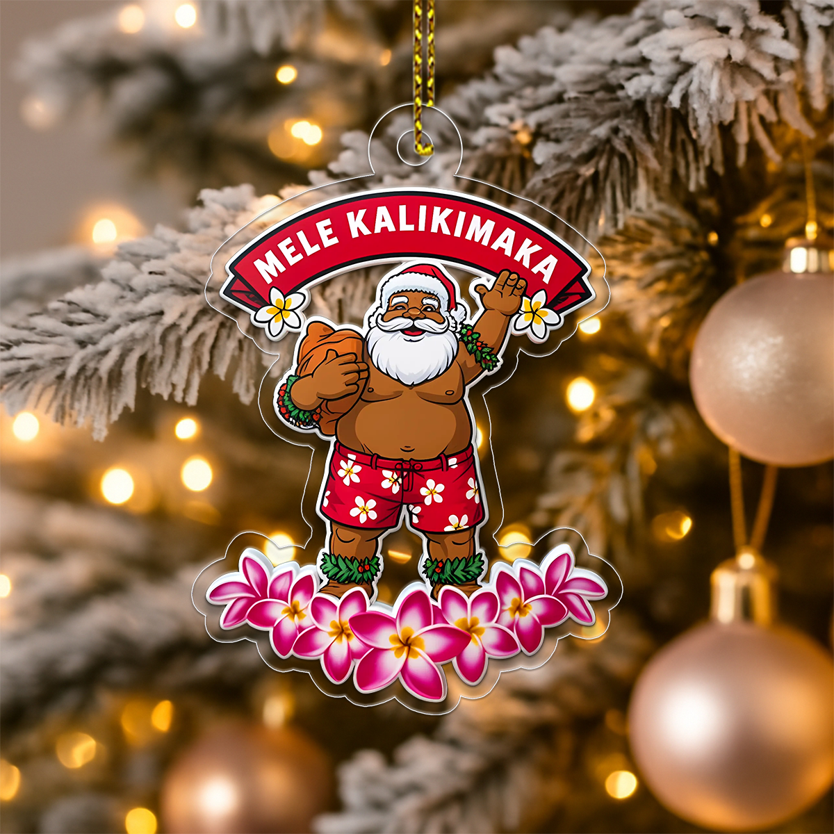 Hawaii Aloha Santa Christmas Plumeria