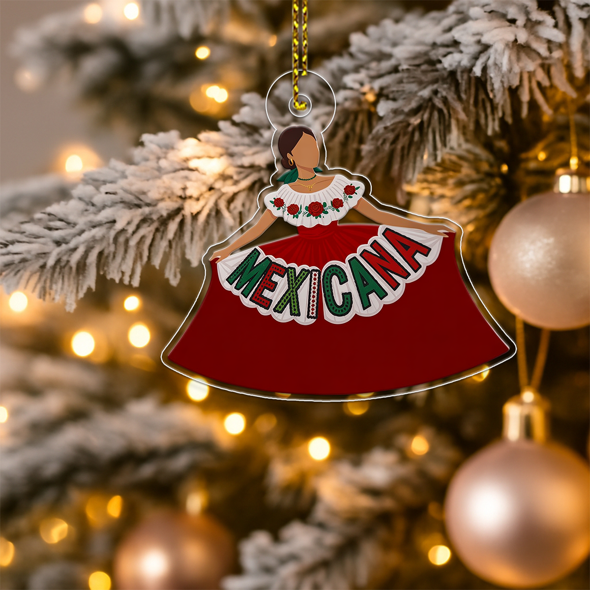 Personalized Mexicana Acrylic Ornament Christmas Gift