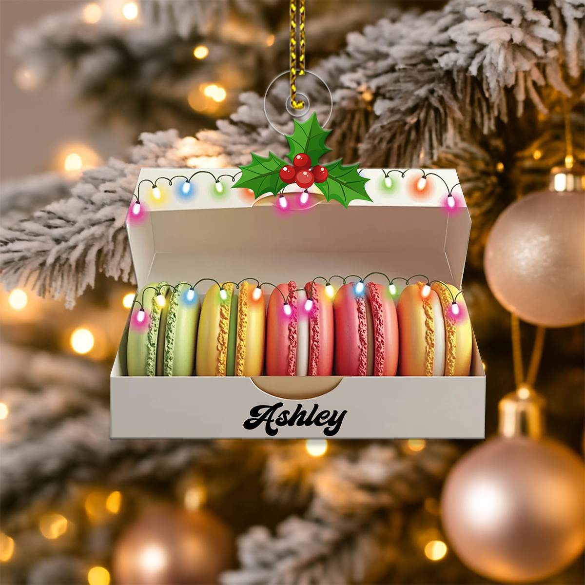 Custom Name Macaroons Acrylic Ornament Christmas Gift