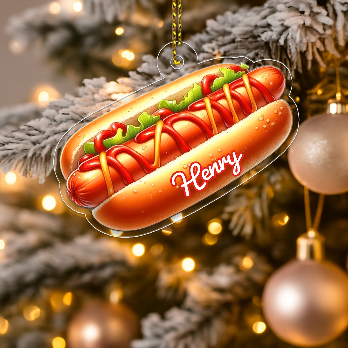 Custom Name Hotdog Christmas