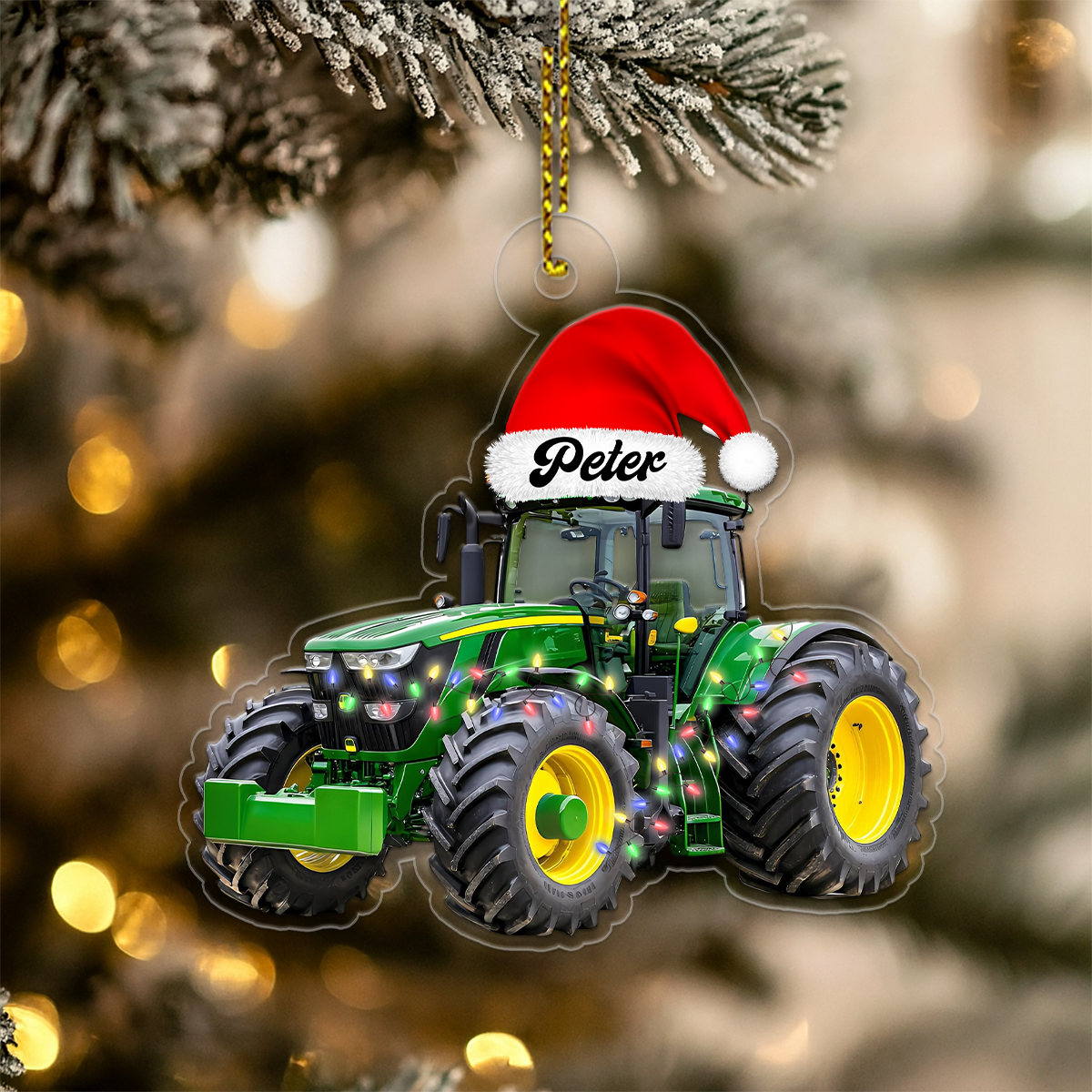 Custom Photo Face Tractor Christmas
