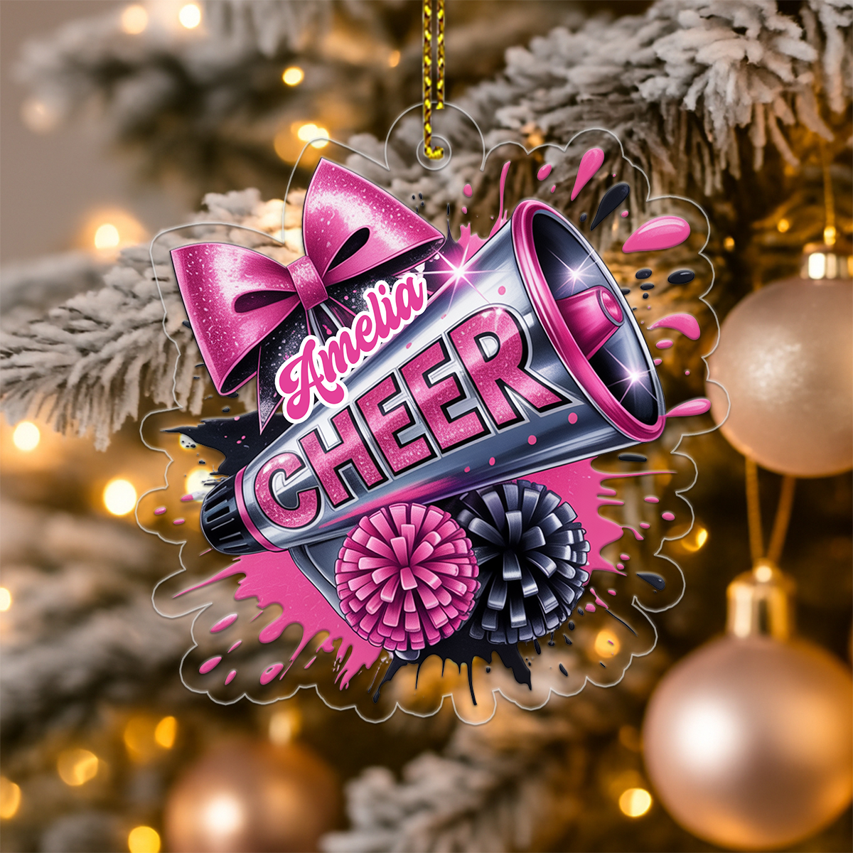 Custom Name Cheerleader For Girl Acrylic Ornament Christmas Gift