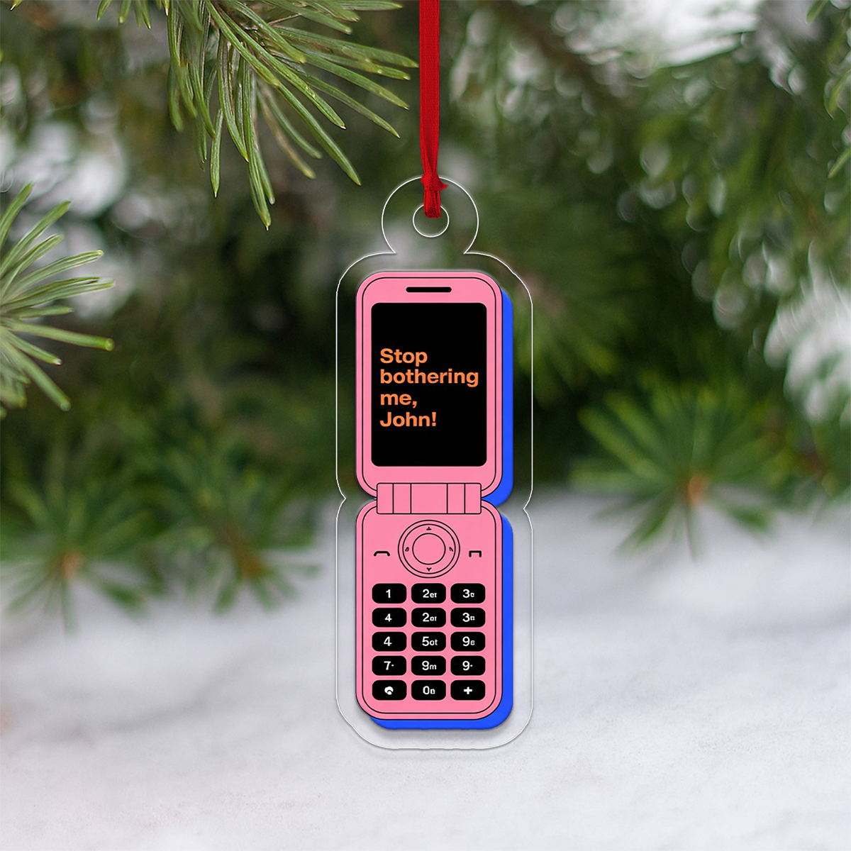 Personalized Stop Bothering Ornament, Custom Funny Tech Christmas Ornament, Gift For Friends, Holiday Decoration