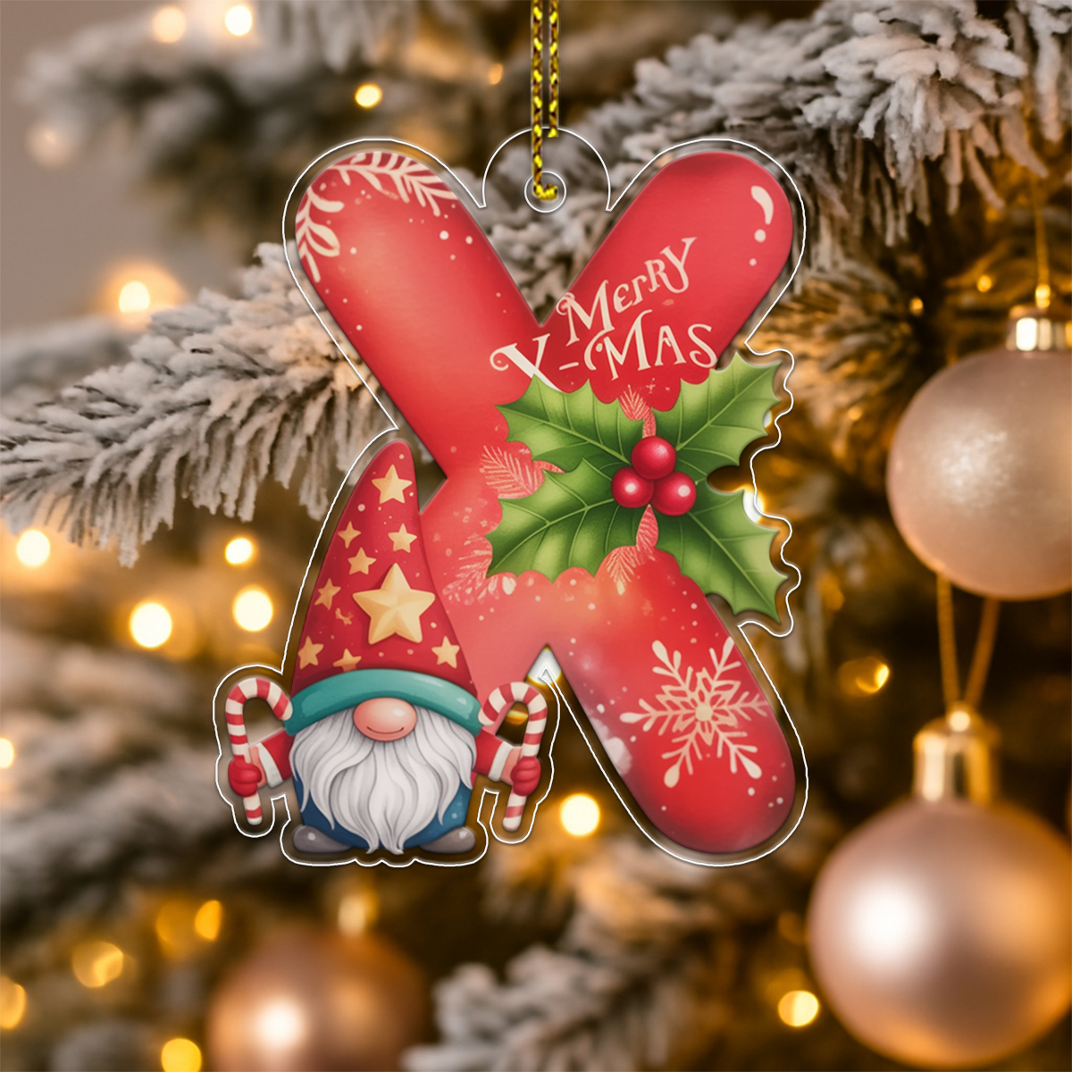Christmas Initial Letter Ornament Acrylic Ornament Christmas Gift
