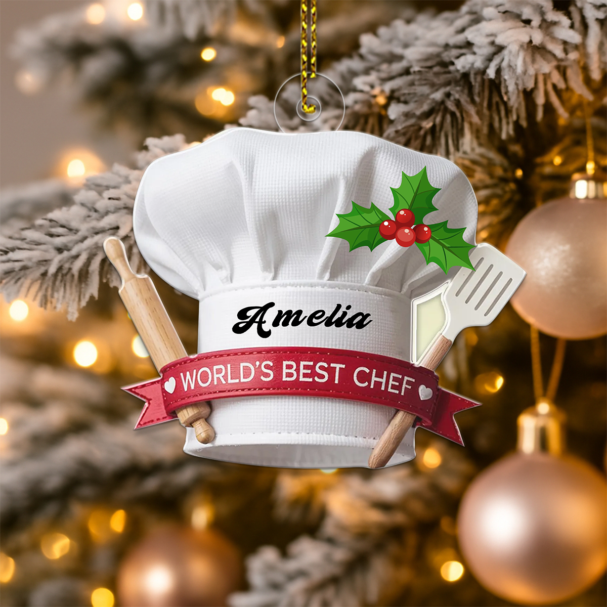 Custom Name Baker Christmas Acrylic Ornament Christmas Gift