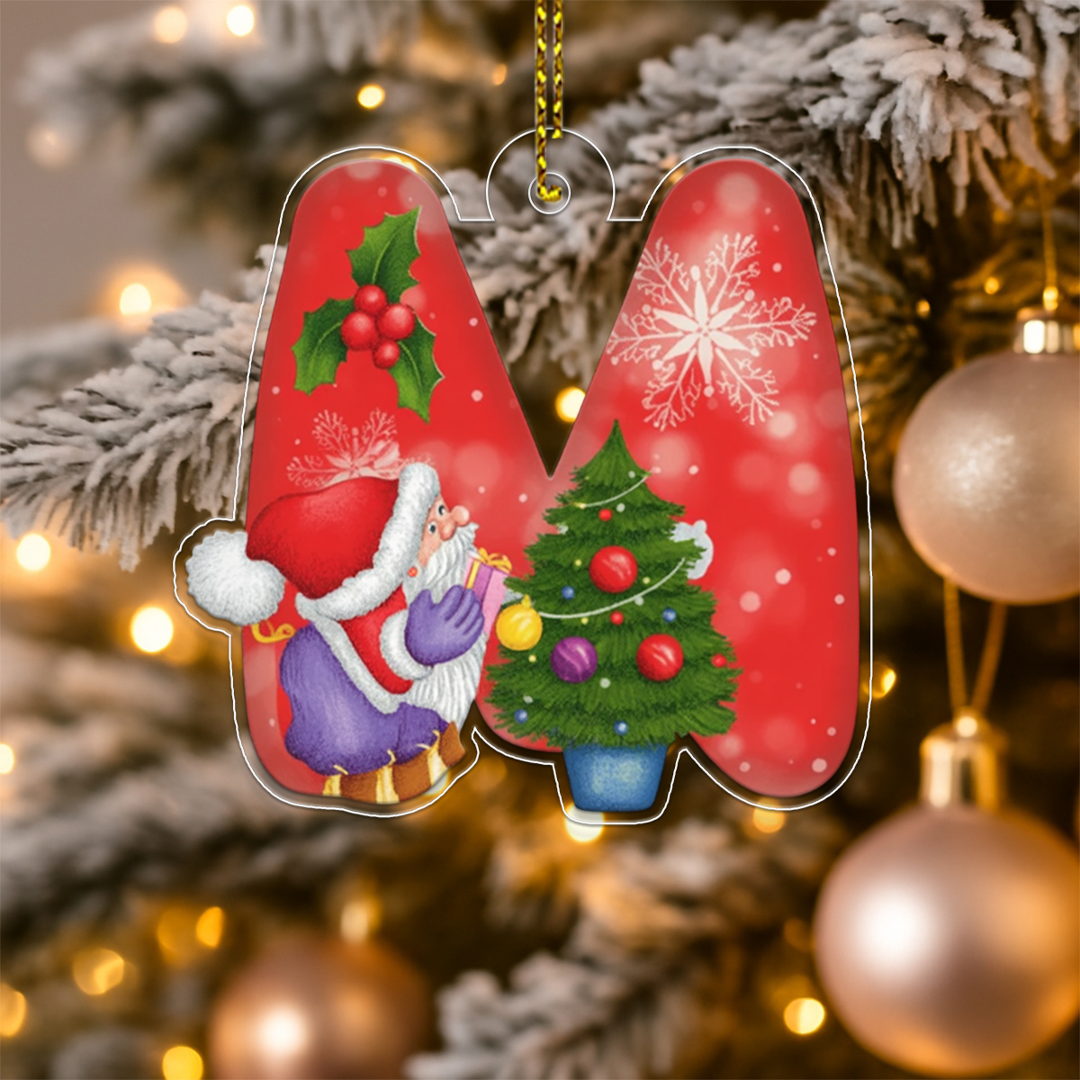 Letter M Acrylic Ornament Acrylic Ornament Christmas Gift