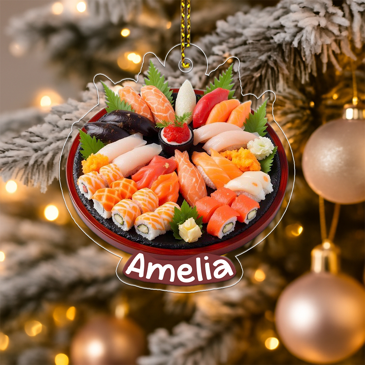 Sushi Set Christmas Japanese Food Acrylic Ornament Christmas Gift