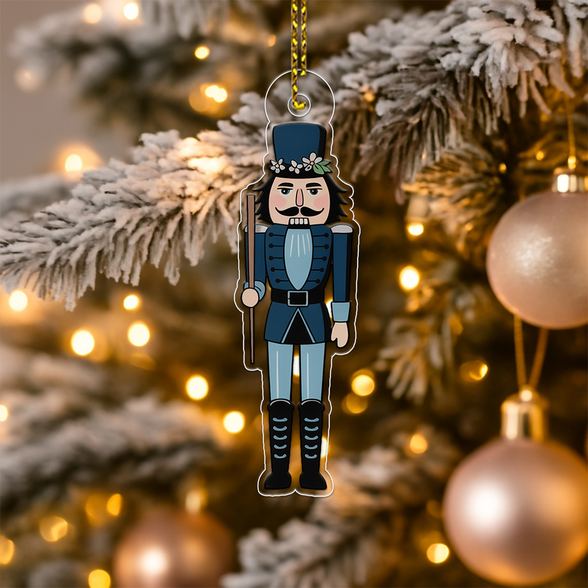 Nutcracker Magnolia Acrylic Ornament Christmas Gift