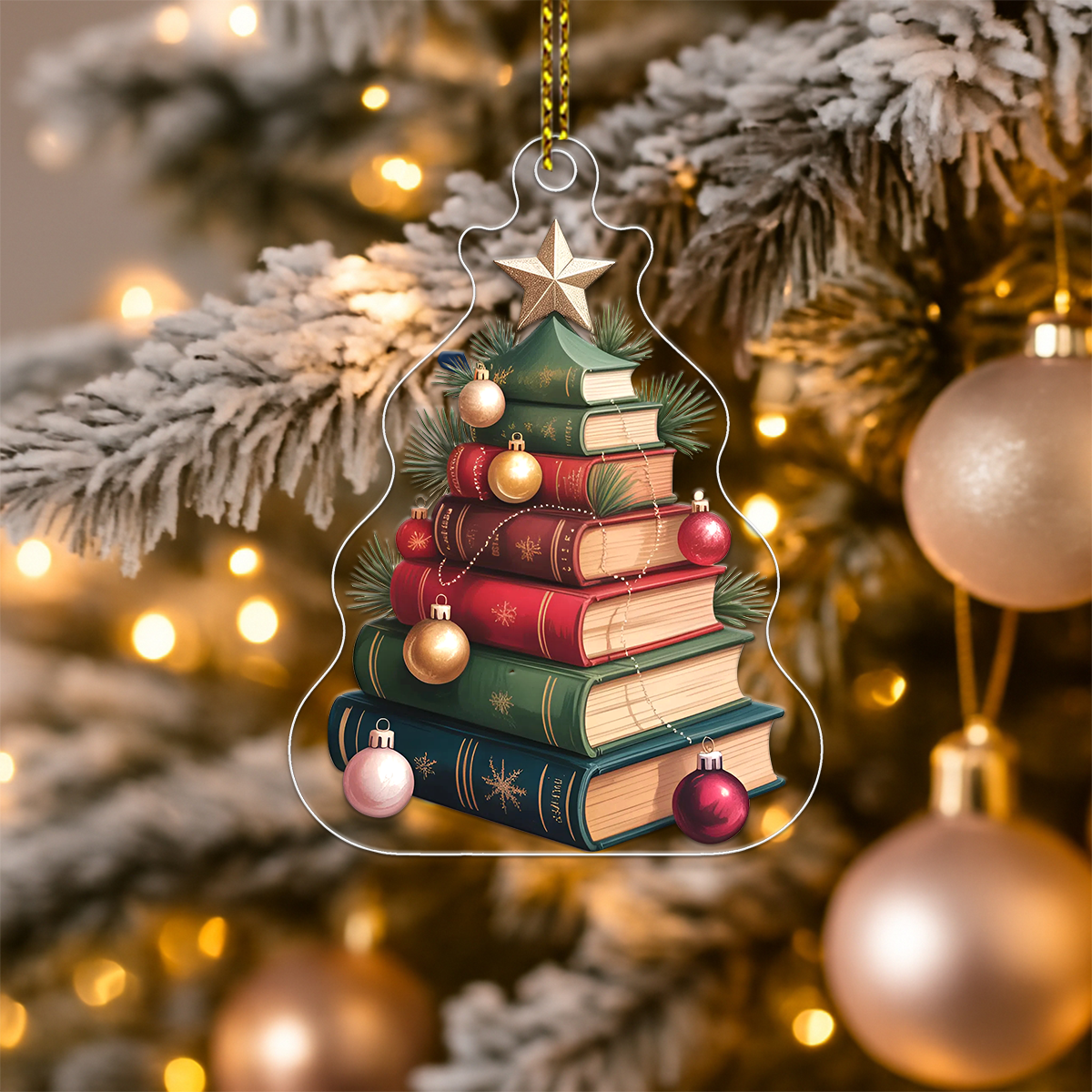 Custom Name Christmas Book Tree Ornament Acrylic Ornament Christmas Gift
