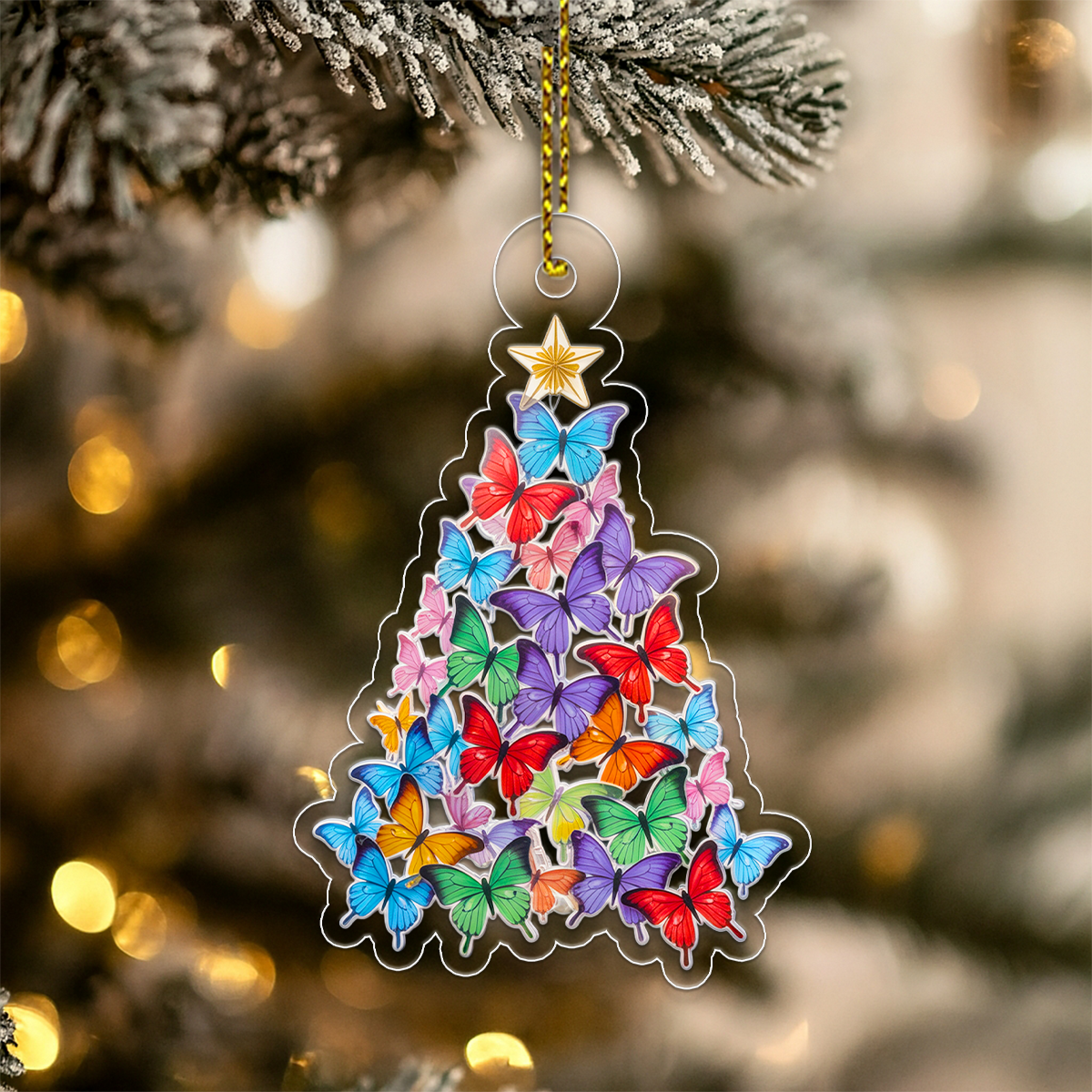 Colorful Butterfly Christmas Ornament