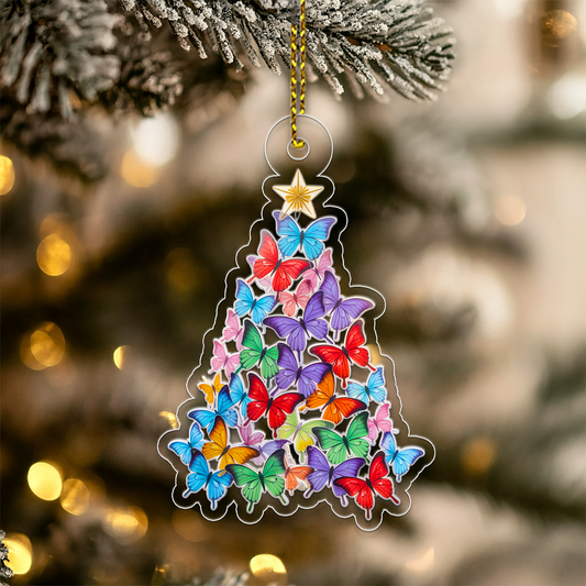 Colorful Butterfly Christmas Ornament