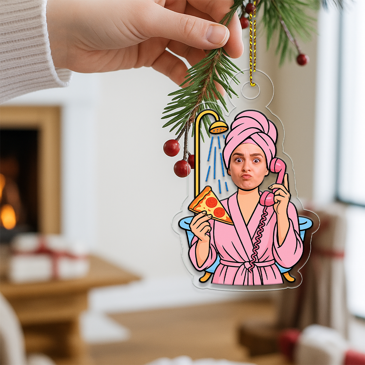Custom Photo Face Spa Day Ornament, Personalized Funny Christmas Ornament, Self Care Holiday Decoration, Spa Lover Gift, Relaxing Keepsake