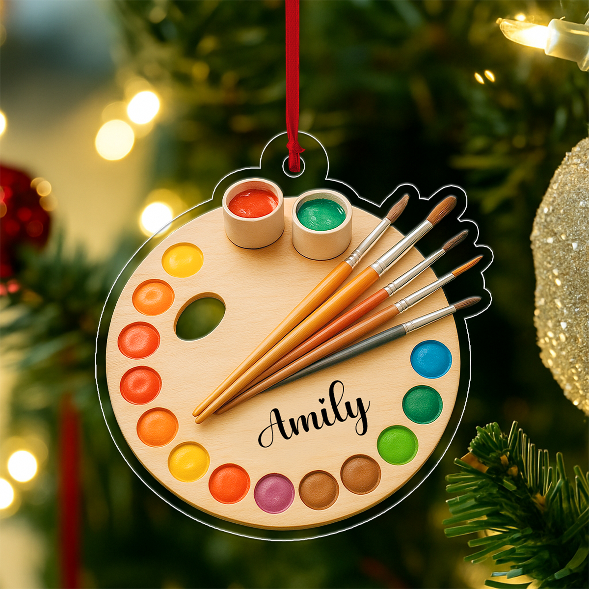 Custom Name Painting Palette Christmas