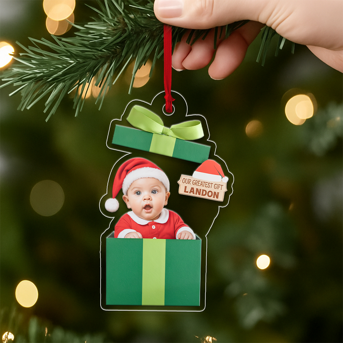 My First Christmas - Personalized Custom Upload Photo Ornament