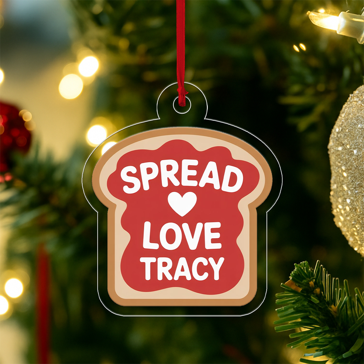 Personalized Spread Love Ornament, Custom Christmas Ornament, Romantic Holiday Decoration, Gift for Couple, Love Keepsake