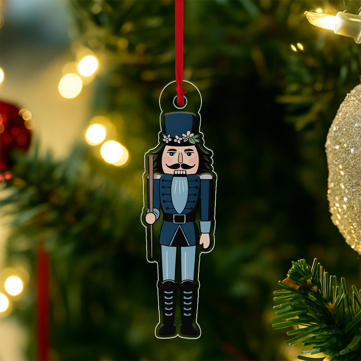 Nutcracker Magnolia Acrylic Ornament Christmas Gift