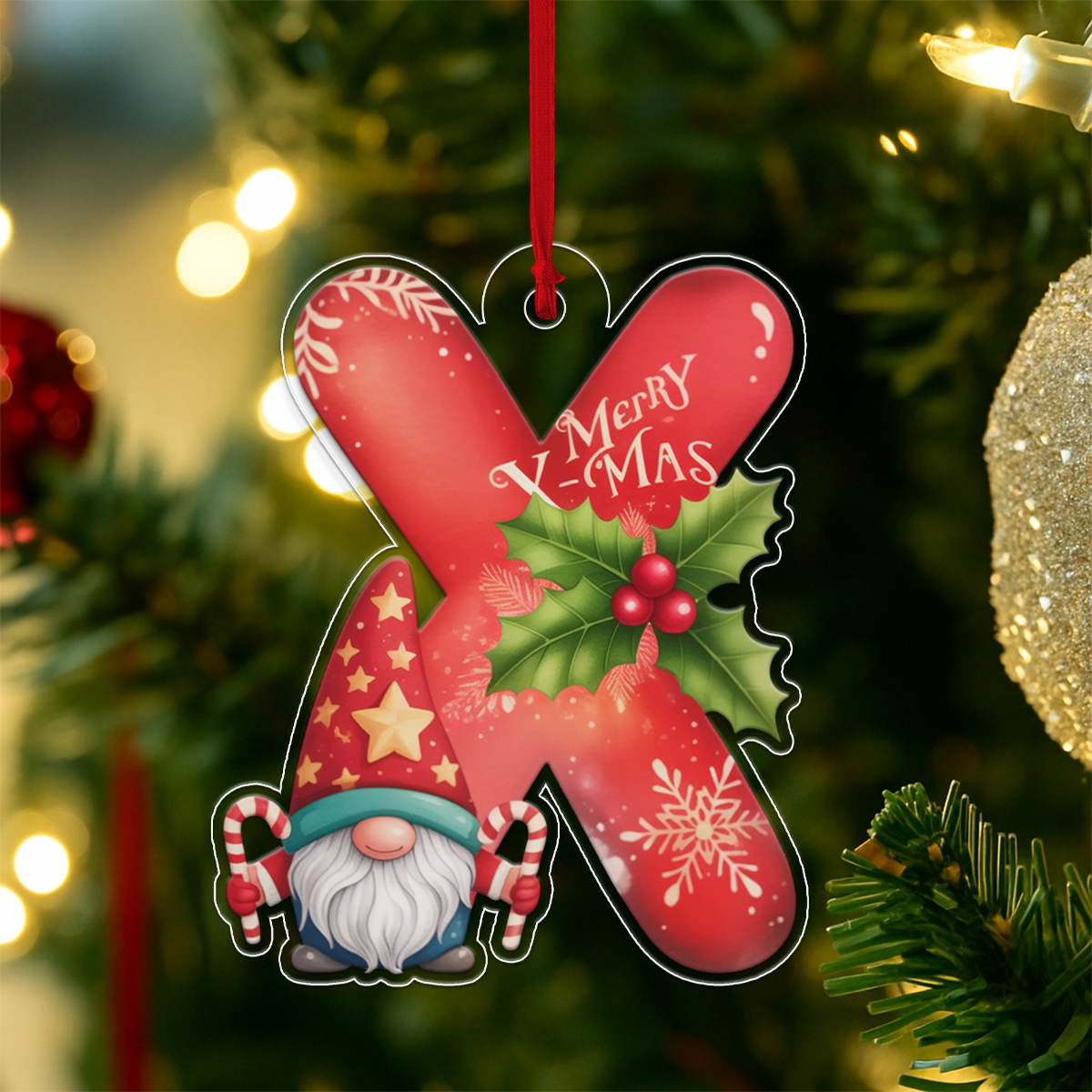 Christmas Initial Letter Ornament Acrylic Ornament Christmas Gift