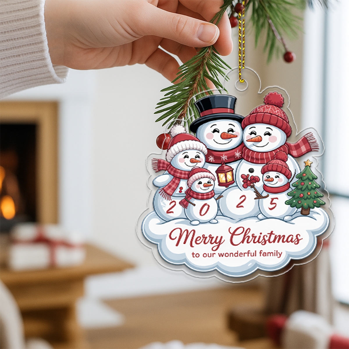 Custom Snowman Xmas Ornament
