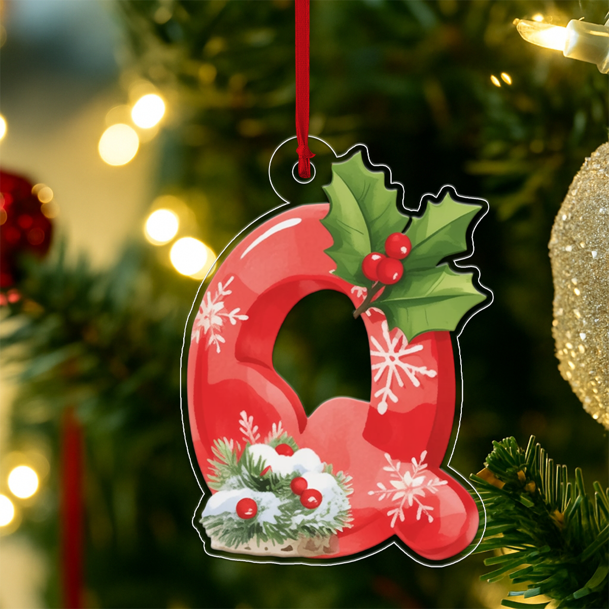 Ornament Christmas Initial Letter Q Acrylic Ornament Christmas Gift
