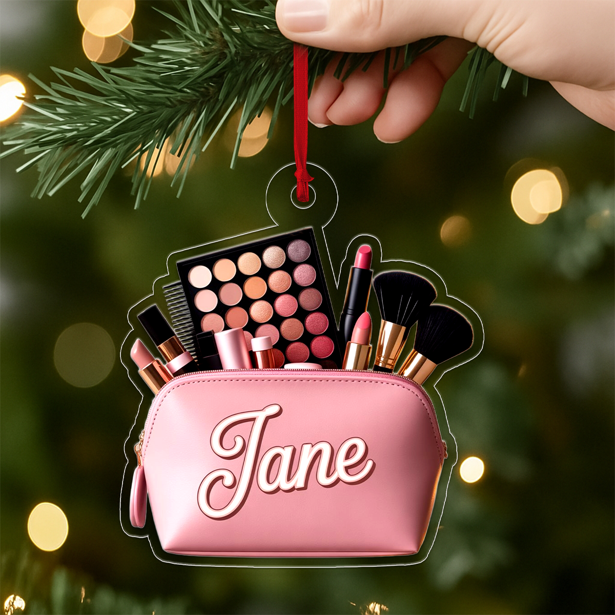 Personalized Makeup Ornament, Custom Beauty Ornament, Christmas Ornament for Makeup Lover, Cosmetologist Gift, Unique Holiday Keepsake