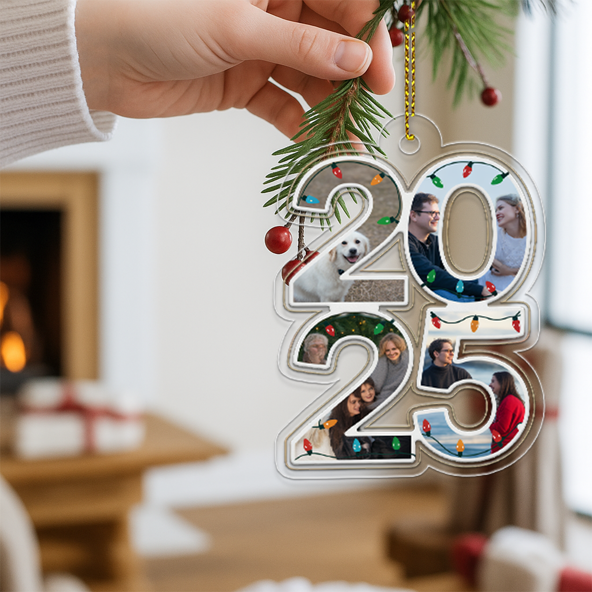 Custom Photo What A Year - Personalized Custom Shaped Acrylic Ornament