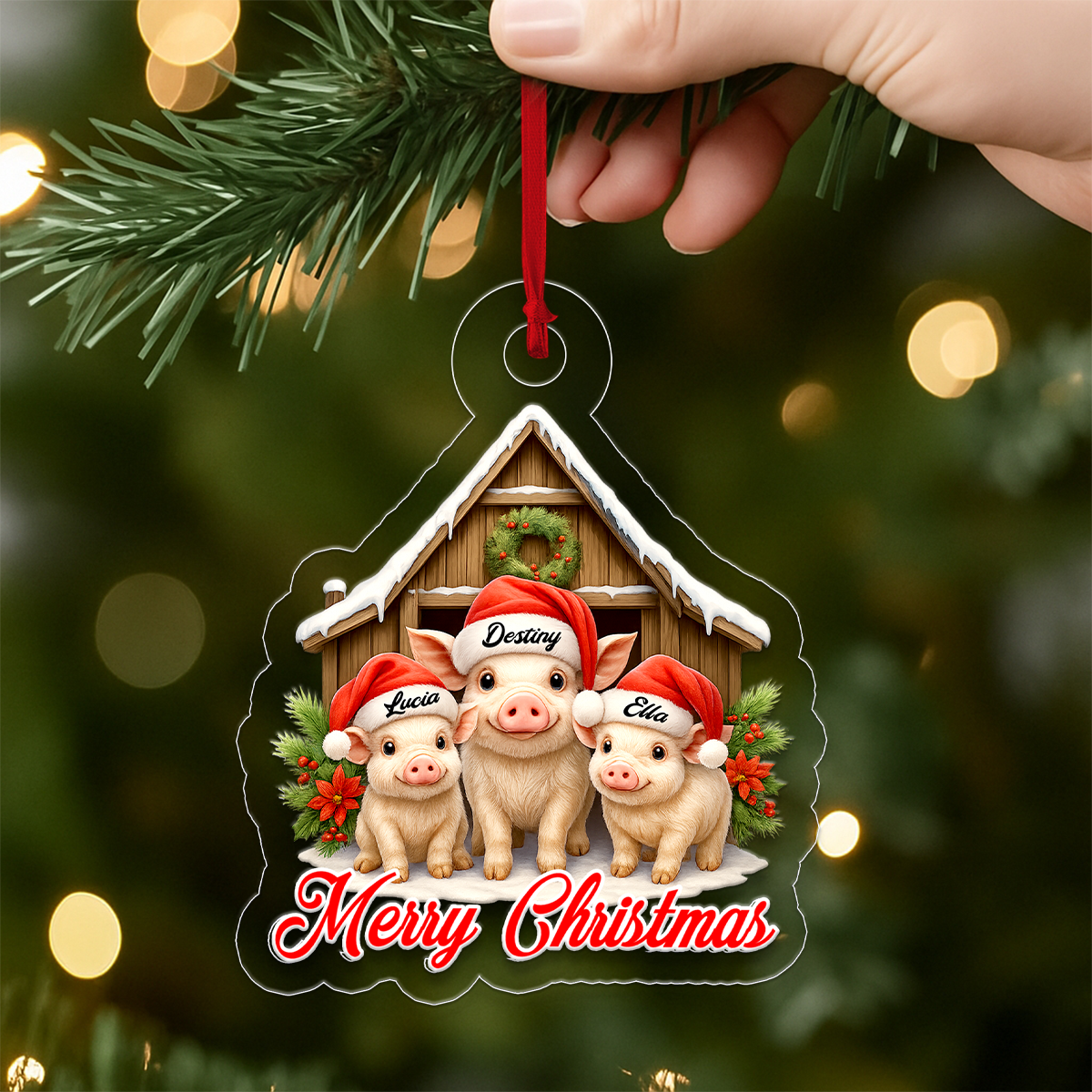 Custom Name Farmer Pig Xmas