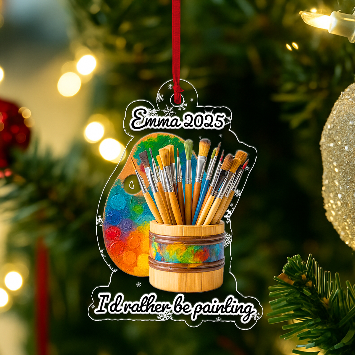 Custom Name Panting Xmas Acrylic Ornament Christmas Gift