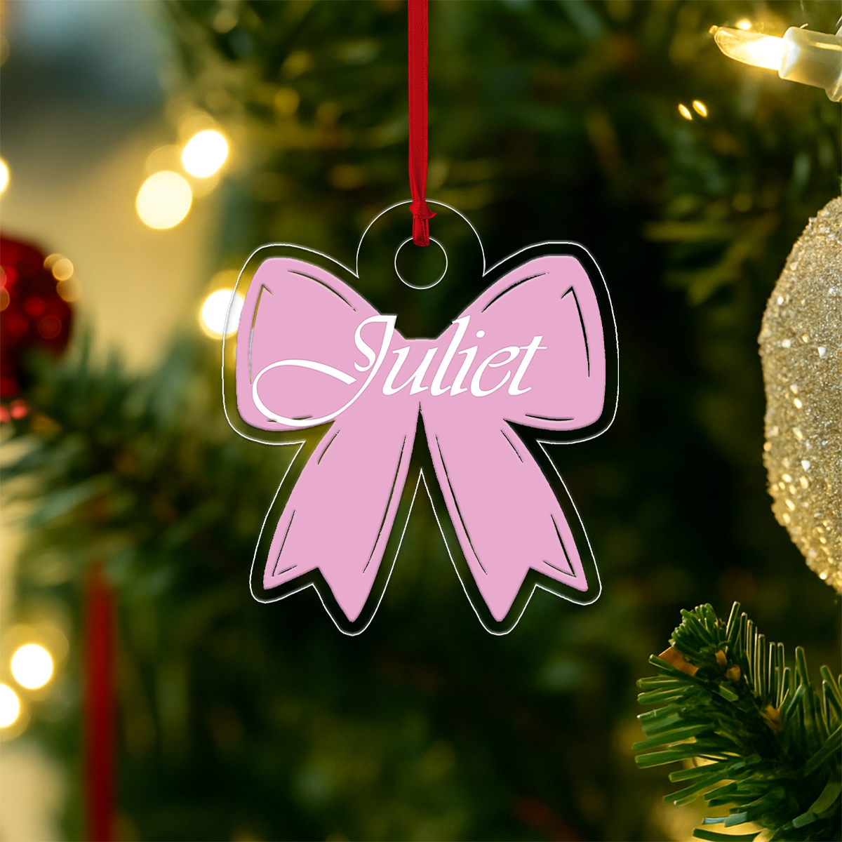 Custom Name Pink Bow