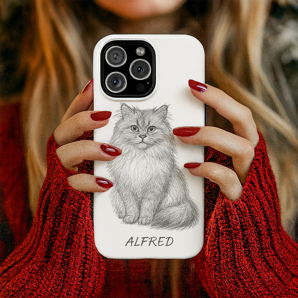 Custom Photo Cat Pencil Art