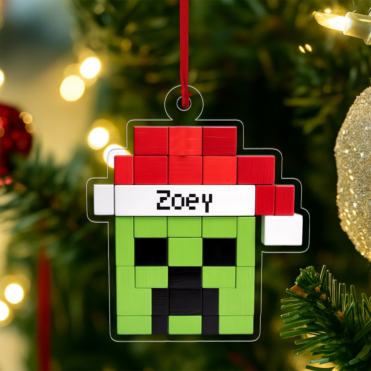 Personalized Santa Creeper Ornament, Custom Holiday Gift, Funny Christmas Decoration, Unique Christmas Ornament, Custom Gift for Holiday