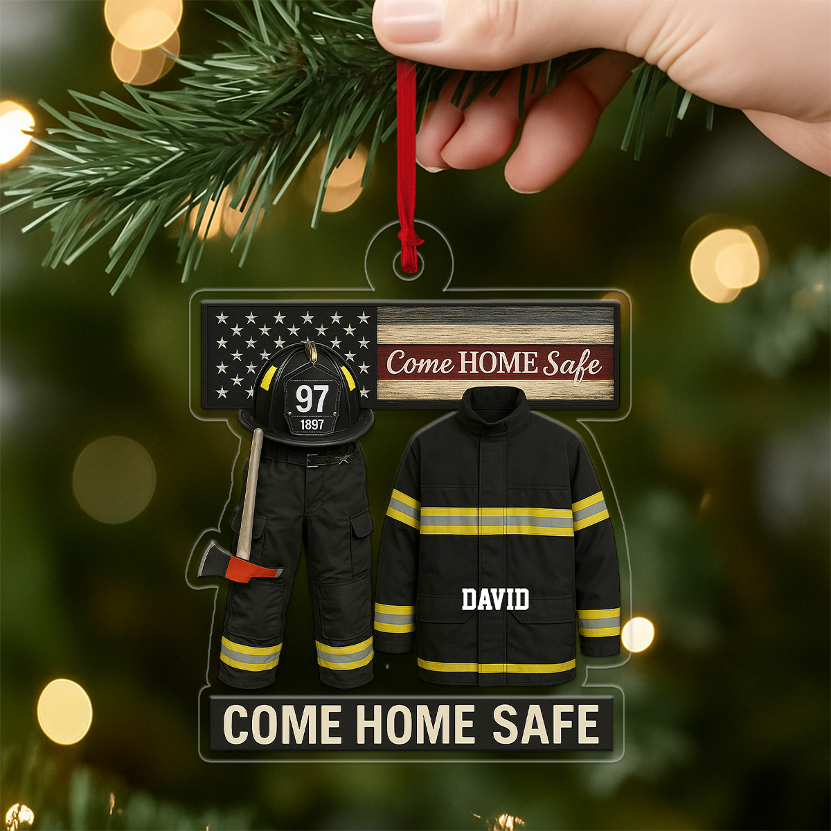 Custom Name Fire Truck 911 Firefighter Retirement