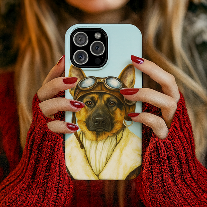 Custom Photo Portrait Pilot Phone Case Gift For Dog Lovers
