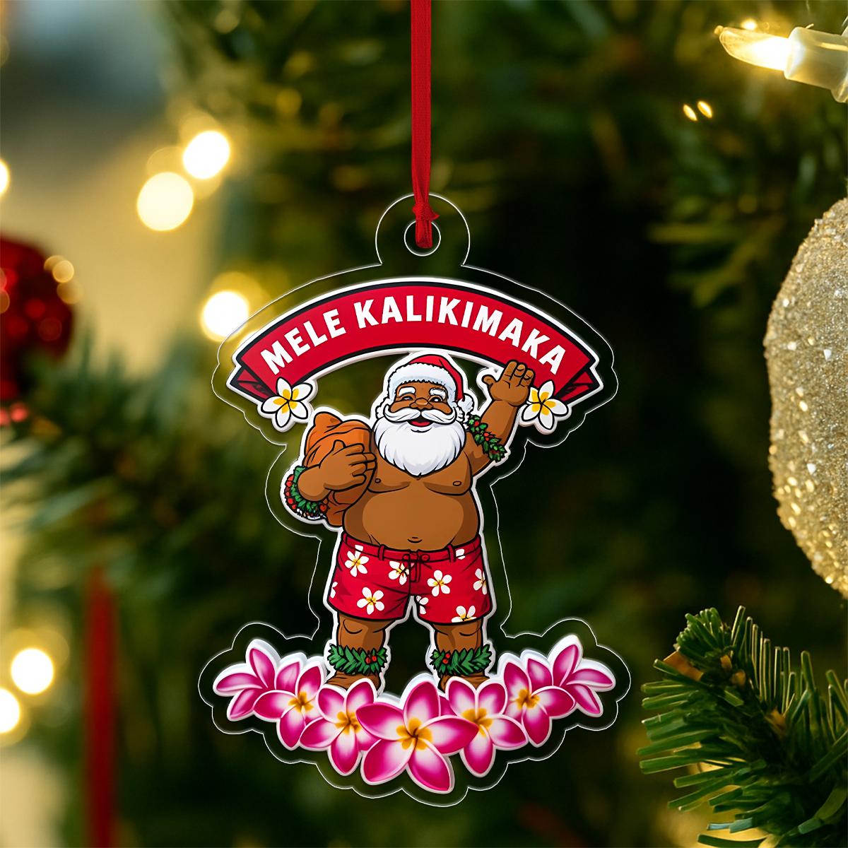 Hawaii Aloha Santa Christmas Plumeria