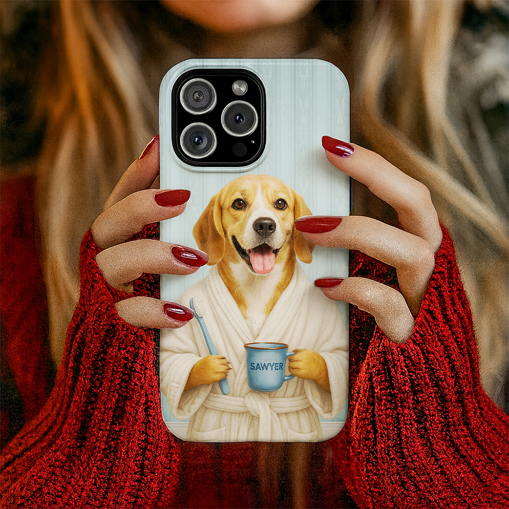 Custom Photo Dog Bathroom Phone Case