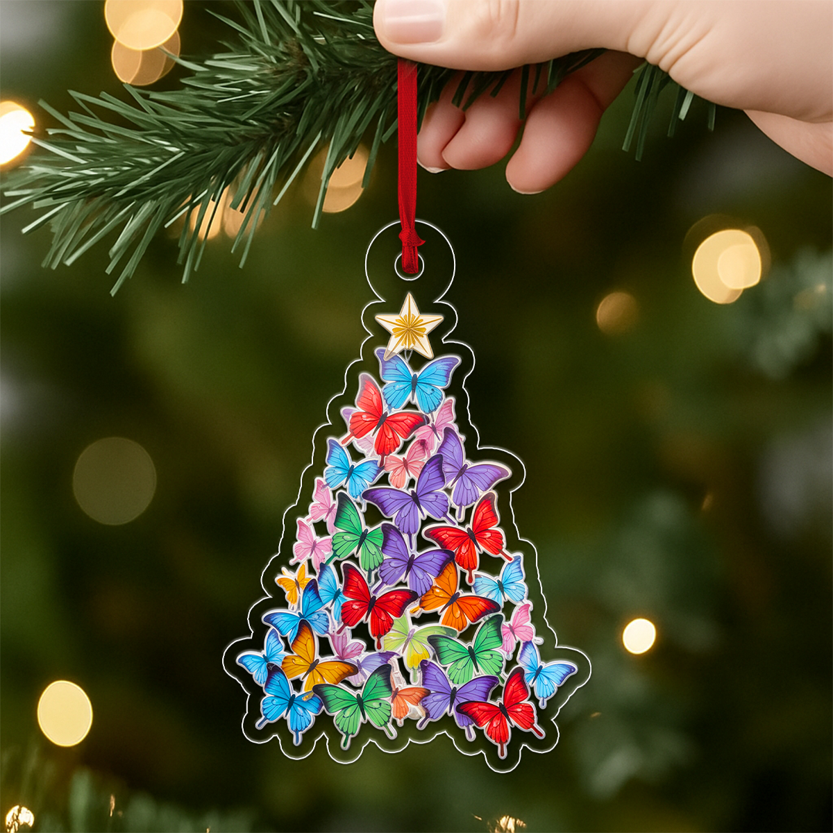 Colorful Butterfly Christmas Ornament
