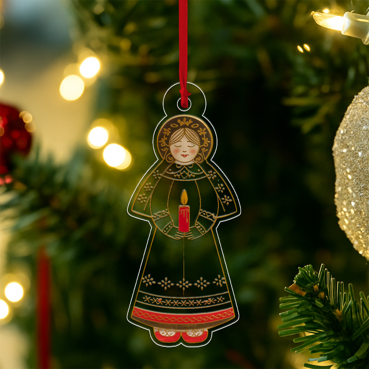 St. Lucia Ornament 2 Acrylic Ornament Christmas Gift