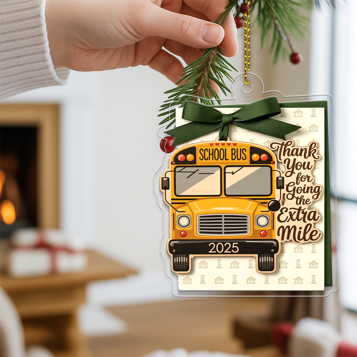 Personalized Bus Driver Ornament, Custom School Bus Christmas Ornament, Gifts for Bus Driver, Holiday Ornament, Appreciation Keepsake