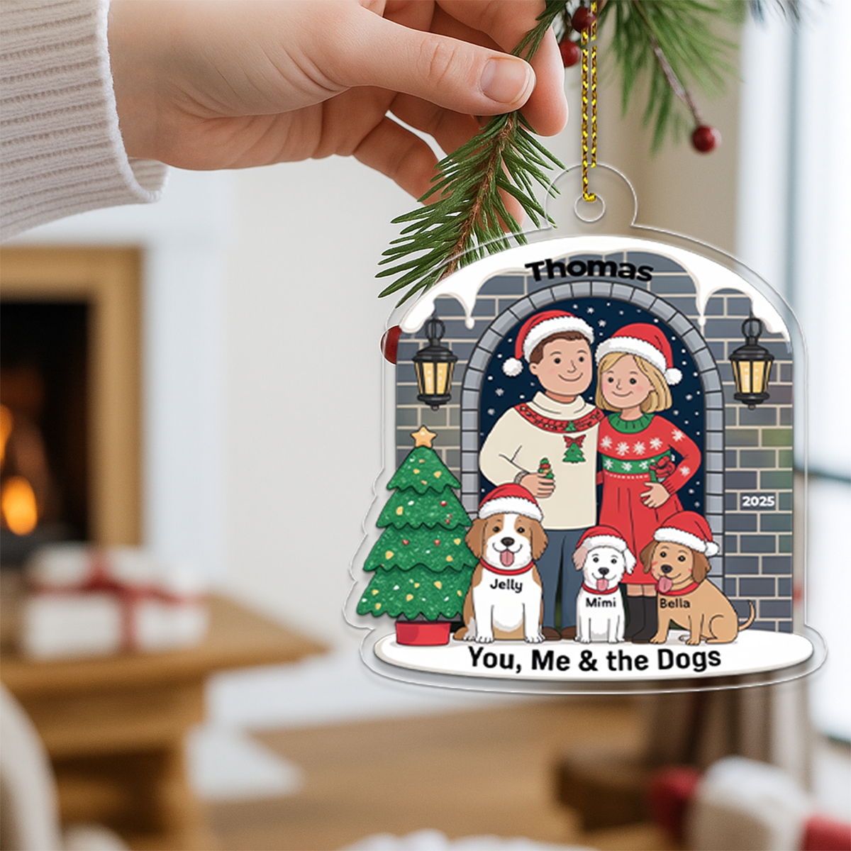 Personalized Farmhouse Couple Christmas Ornament