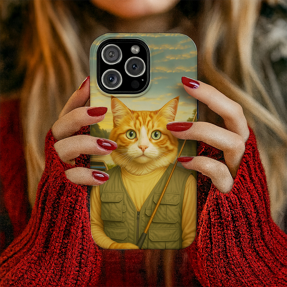 Custom Photo Fisherman Cat Phone Case